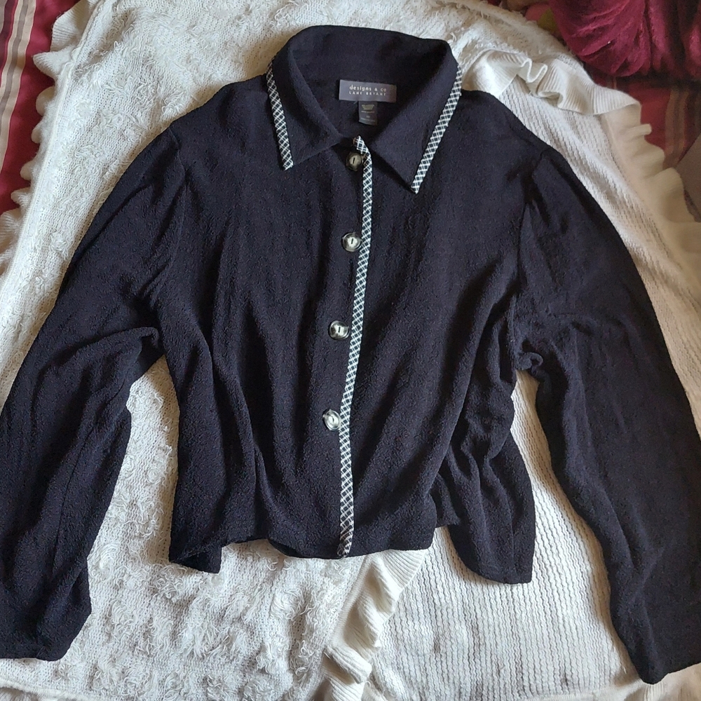 Black Button-Up Lane Bryant Women's Top